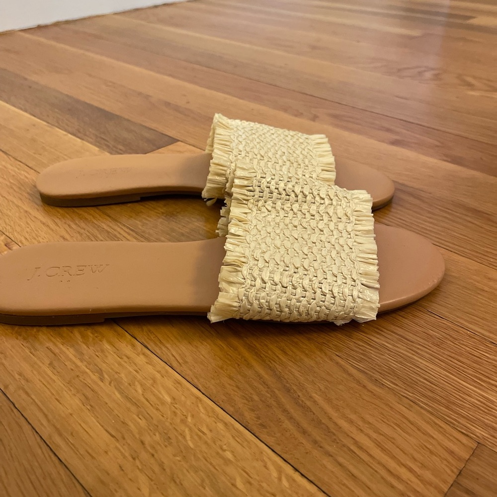 J Crew raffia slide 7.5